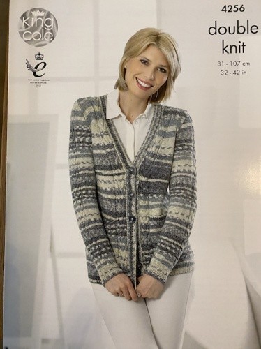 King Cole 4256 Ladies Cardigan and Waistcoat DK Knitting Pattern