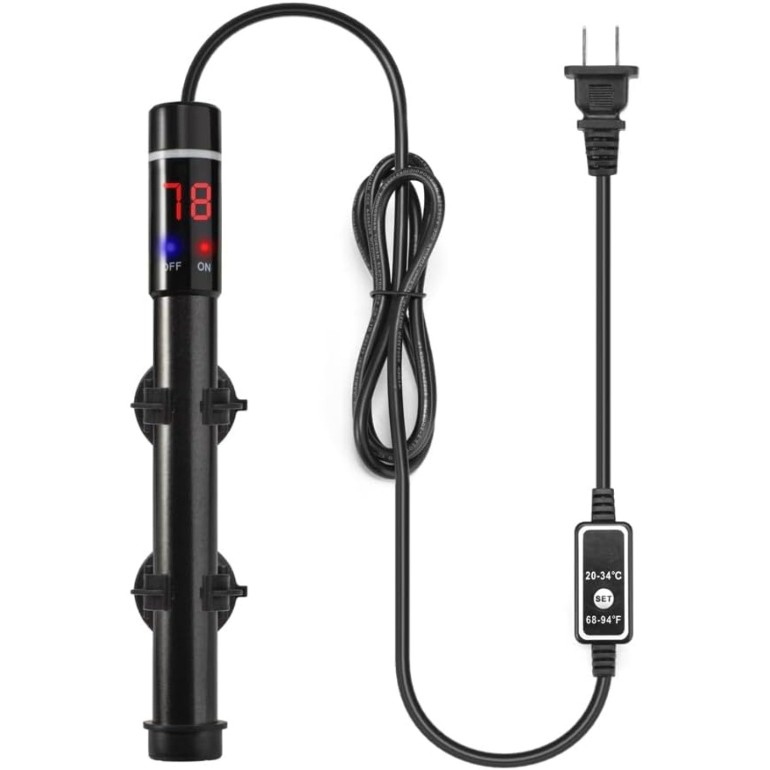 Submersible Aquarium Heater,External Temperature Control Thermostat w/Display