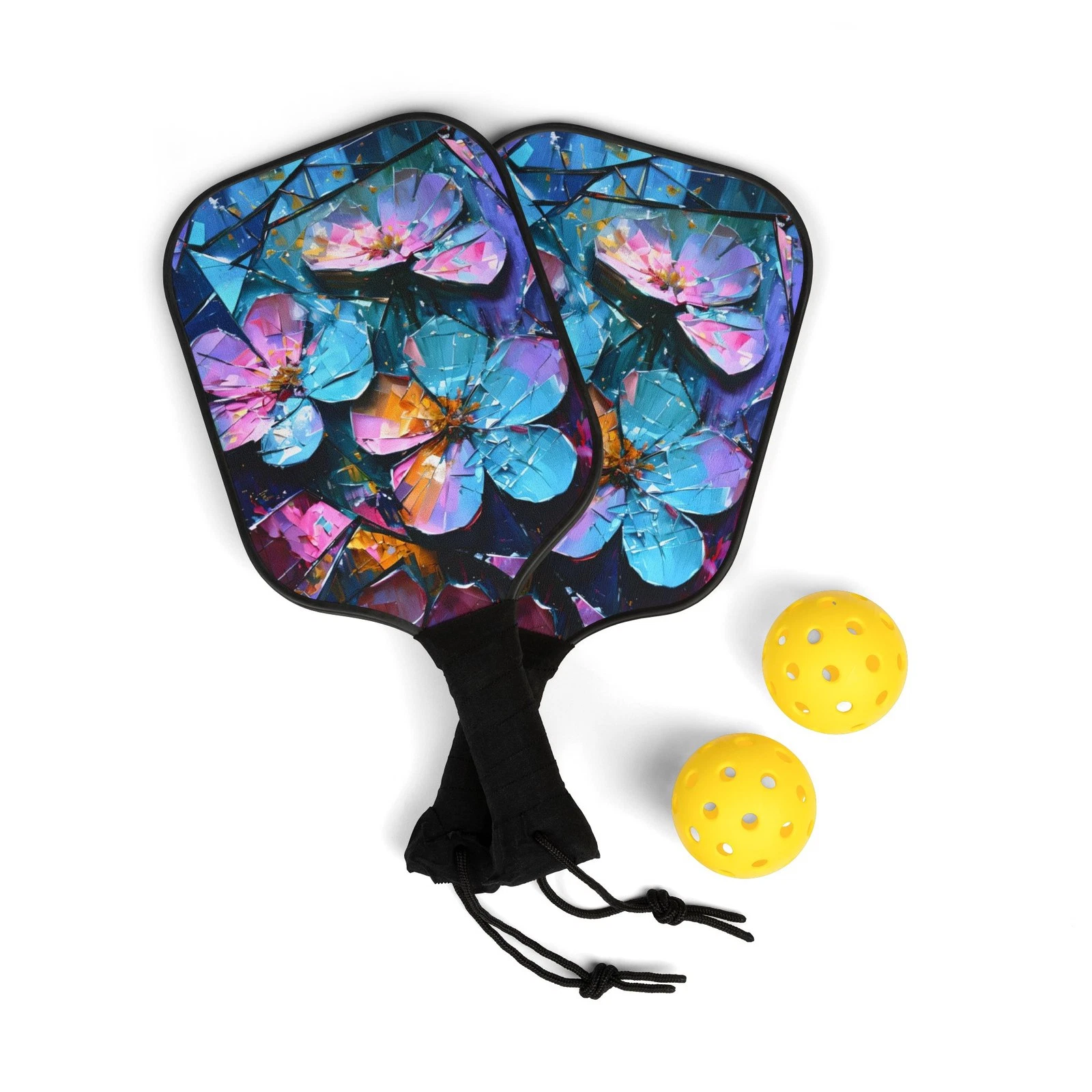 Vibrant Pickleball Paddle Set, Colorful Outdoor Sports Gear