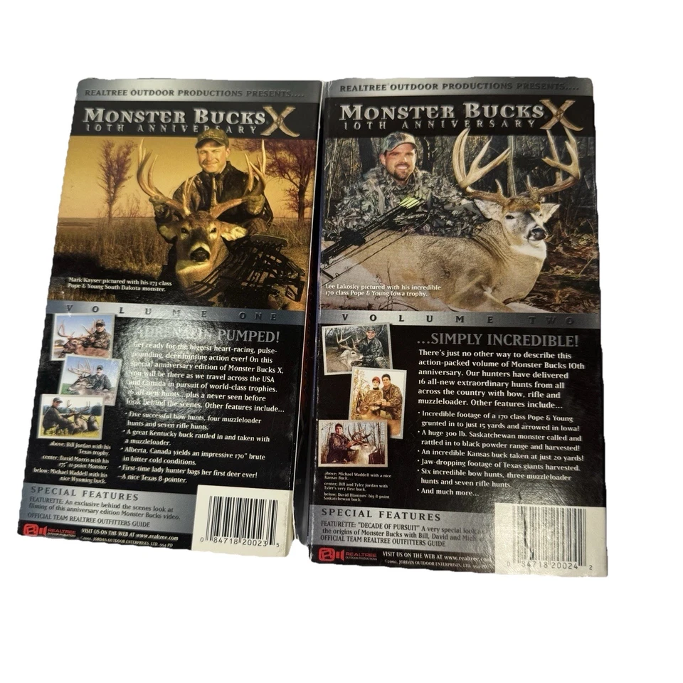REALTREE PRESENTS MONSTER BUCKS 10, 10TH ANNIVERSARY VHS Vol 1 & 2 Bill Jordan - Image 2 of 4