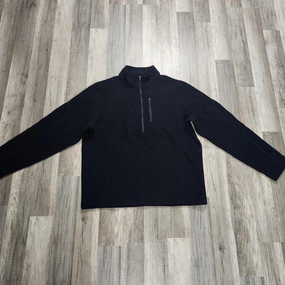 Suéter Ibex Para Hombres Grande Gris Carbón Lana Merino Cuarto Cremallera Pullover Hecho en EE. UU. Foto 2 de 4