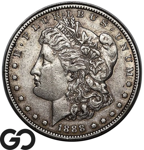 1888-S Morgan Silver Dollar Coin, Choice XF Tougher San Francisco Issue