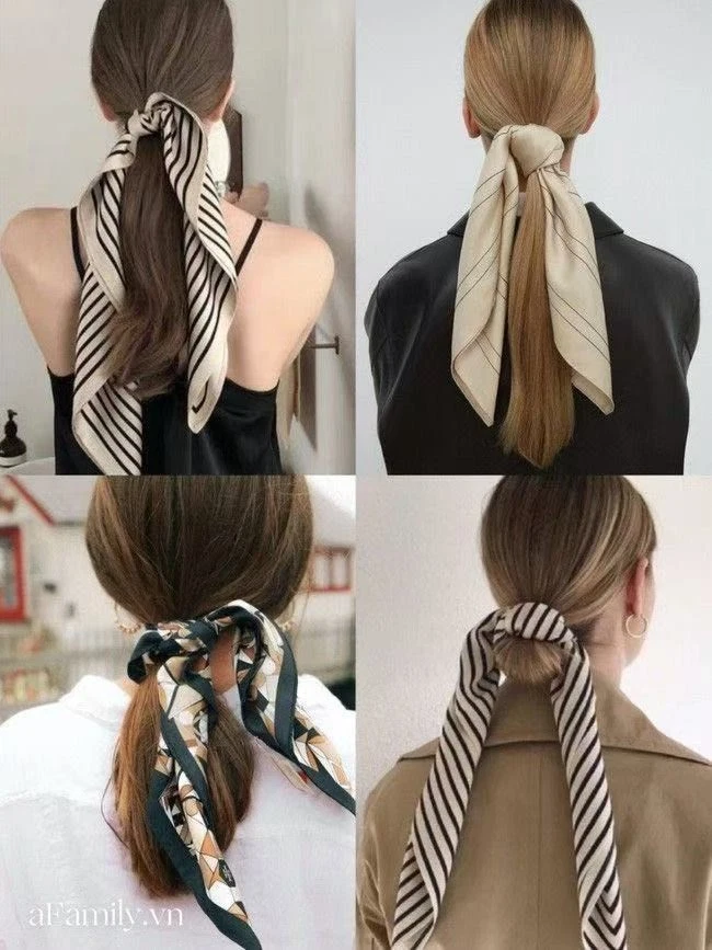 Twilly Schal Band Tasche Henkel Halstuch seidenähnlich Twill Satin Hals Haarschmuck - Bild 2 von 4