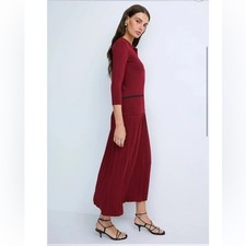 Alexia Admor Collared Pleated Knit Dress, Size: XL