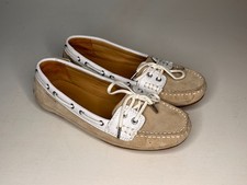 Sebago Bala Beige Suede Dockside Flats Shoes Women Size 7.5 M