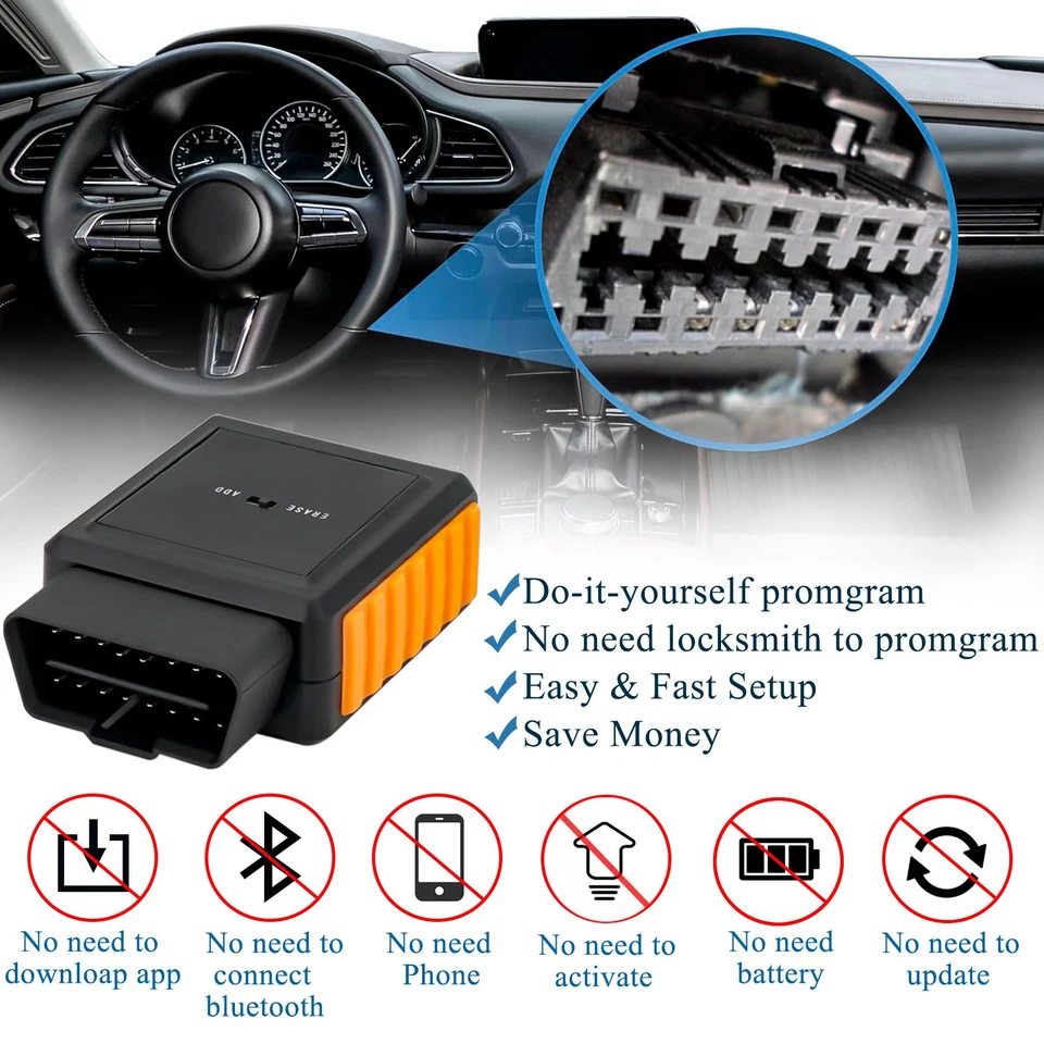 For Honda Fit CR-V CR-Z Insight Crosstour Remote Key Fob 3 Button + Program Tool - Image 3 of 4