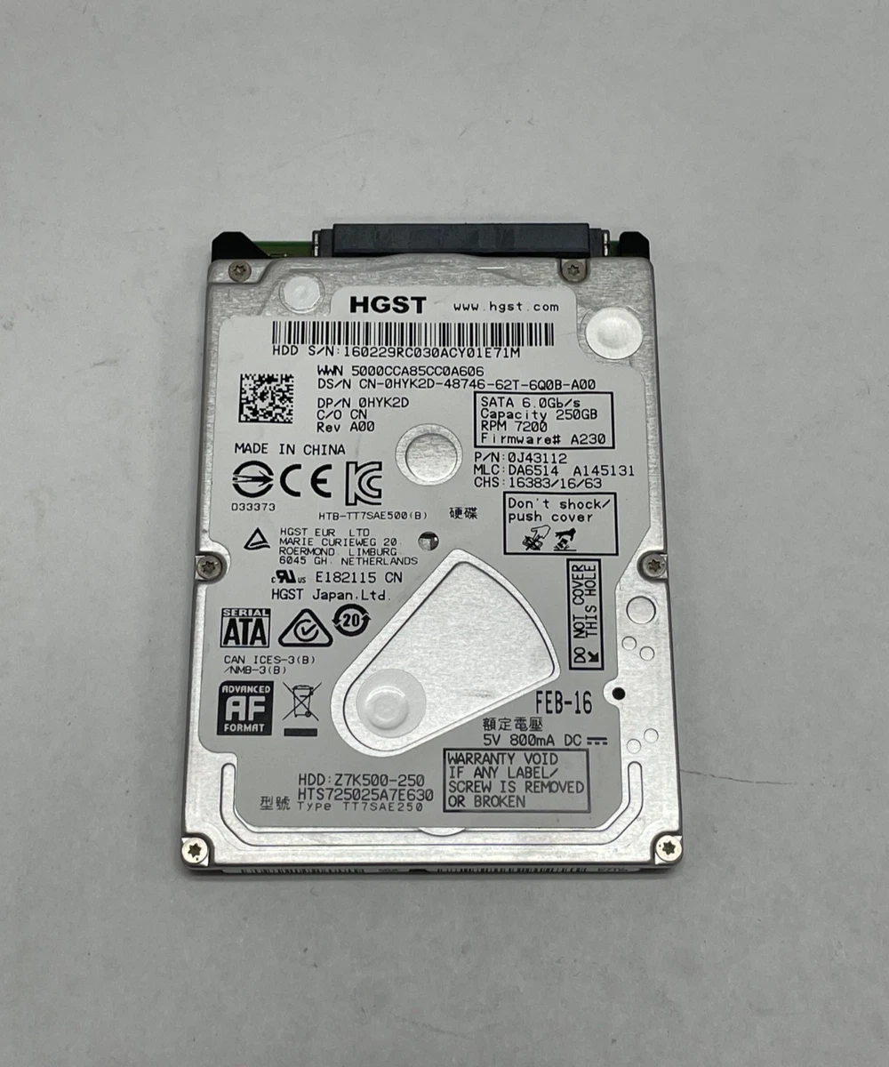 25+ HGST 2.5 in Form Factor Internal Hard Disk Drives 7200 RPM