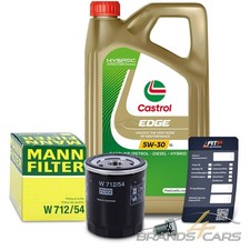 MANN-FILTER ÖLFILTER+5L CASTROL EDGE 5W-30 LL FÜR SEAT AROSA 6H 1.0