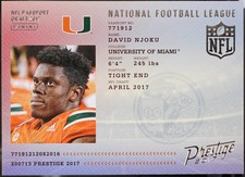 2017 Panini Prestige - NFL Passport Football David Njoku #13 NM