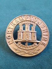 NORTHAMPTONSHIRE REGIMENT VICTORIAN HELMET PLATE CENTER BADGE 4 LOOPS ORIGINAL