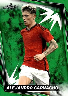 Alejandro Garnacho 2024 Leaf Soccer Green #1 Parallel Manchester Unite ID:146228