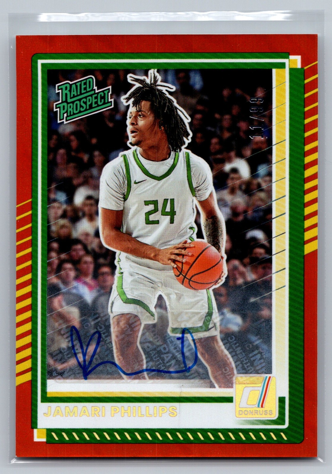 2025-26 Panini Donruss Jamari Phillips Rated Prospect  Orange Lava Auto /99 #54