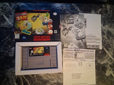 Earthworm Jim 2 SNES Complete CIB W/ Protector 
