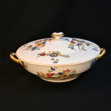 Limoges Charles Ahrenfeldt Bowl w/Lid Vegetable Birds of Paradise Gold 1894-1910