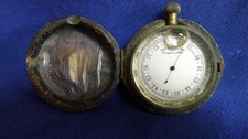 Victorian Pocket Barometer Leather Bound - Works!