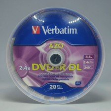 Verbatim DVD R DL 8.5GB 8x Speed 20 Pack Double Layer Recordable NEW Sealed