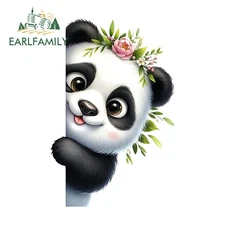 EARLFAMILY Panda Car Stickers Personality Motorcycle Trunk  Helmet PVC Decal 