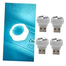 4PCS Flower Mini USB LED Car Light, 5V Portable Plug-in Interface Auto Blue