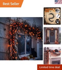 Halloween Lighted Creepy Black Twig Vines Garland for Mantle  Gothic Spooky Art