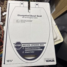 Kohler K-20110-0 Brevia Elongated Toilet Seat with Elongated, White 