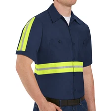 Red Kap Short Sleeve Enhanced Visibility Industrial Work Shirt SP24