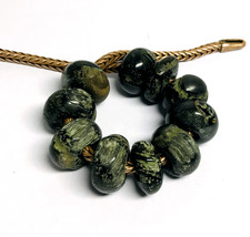 10 Pcs Attractive Black Morrocco Gemstone 5mm Large Hole Big Hole Beads 14x8mm