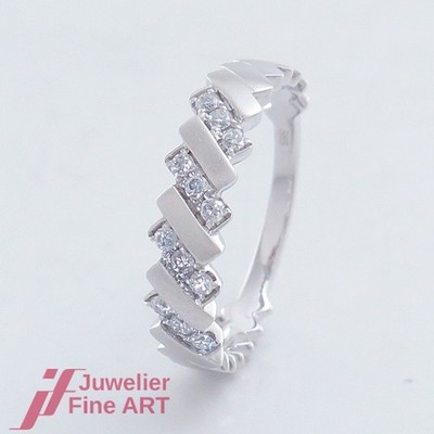 FHT Ring - 12 Brillanten (Diamant) ges. 0,04ct - 14K/585 Weißgold - Neu!