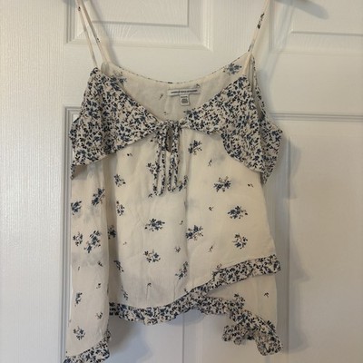 America Eagle  Whimsy Tank Flowy Ruffle Floral Fairycore Cottagecore Size M