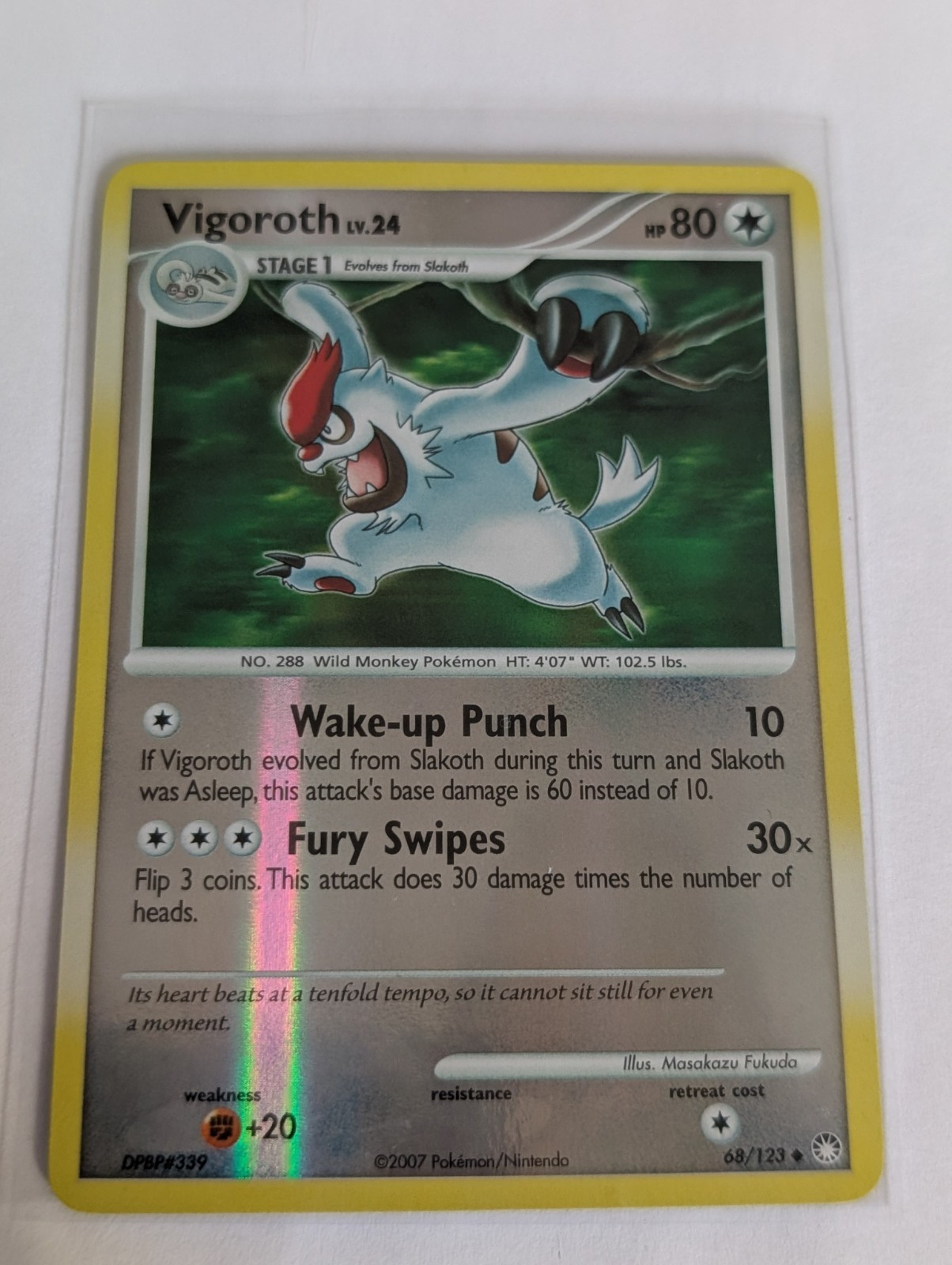Vigoroth 68/123 Mysterious Treasures Pokemon Card Reverse Holo TCG Pokémon
