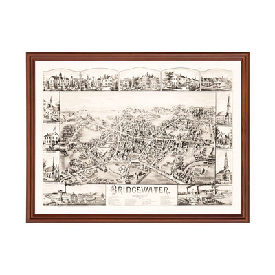 Old Map of Bridgewater, MA 1887 - Vintage Bridgewater Massac