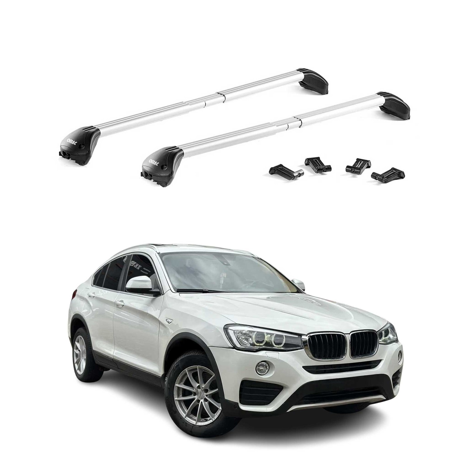 Barres de toit alu gris Premium pour BMW X4 F26 2x ABE