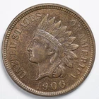 1906 Indian Head Penny Cent Almost Uncirculated (AU)
