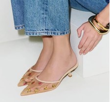 Reformation Women  s Wilda Pointed Toe Kitten Mule 7