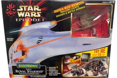 Star Wars 1999 Episode 1 Electronic Naboo Royal Starship Blockade Cruiser - NEU