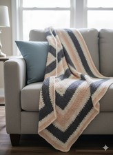 Crochet Afghan Throw Lap Blanket Handmade 58X58 in. Multi Colored.