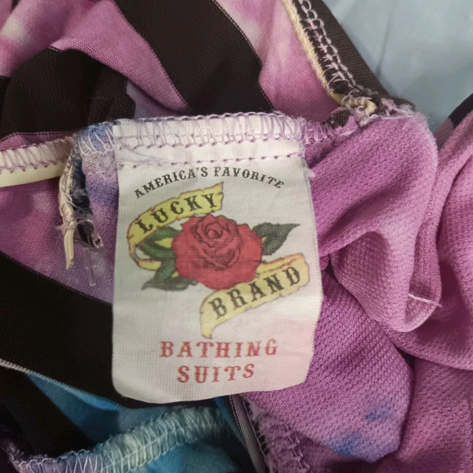De Colección Lucky Brand Traje de Baño Cubierta Vestido Rayas Tie Dye Playa Ropa Talla XS-S Foto 3 de 4