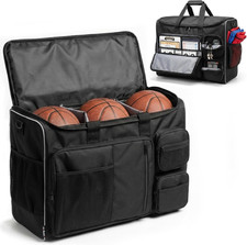 Basketball Coach Bag, Holds 6 Balls Gear Bag Only Large Capacity with Mult
