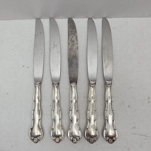 5 Gorham Rondo Sterling Silver Hollow Handle Knives No Monogram Set Scrap?