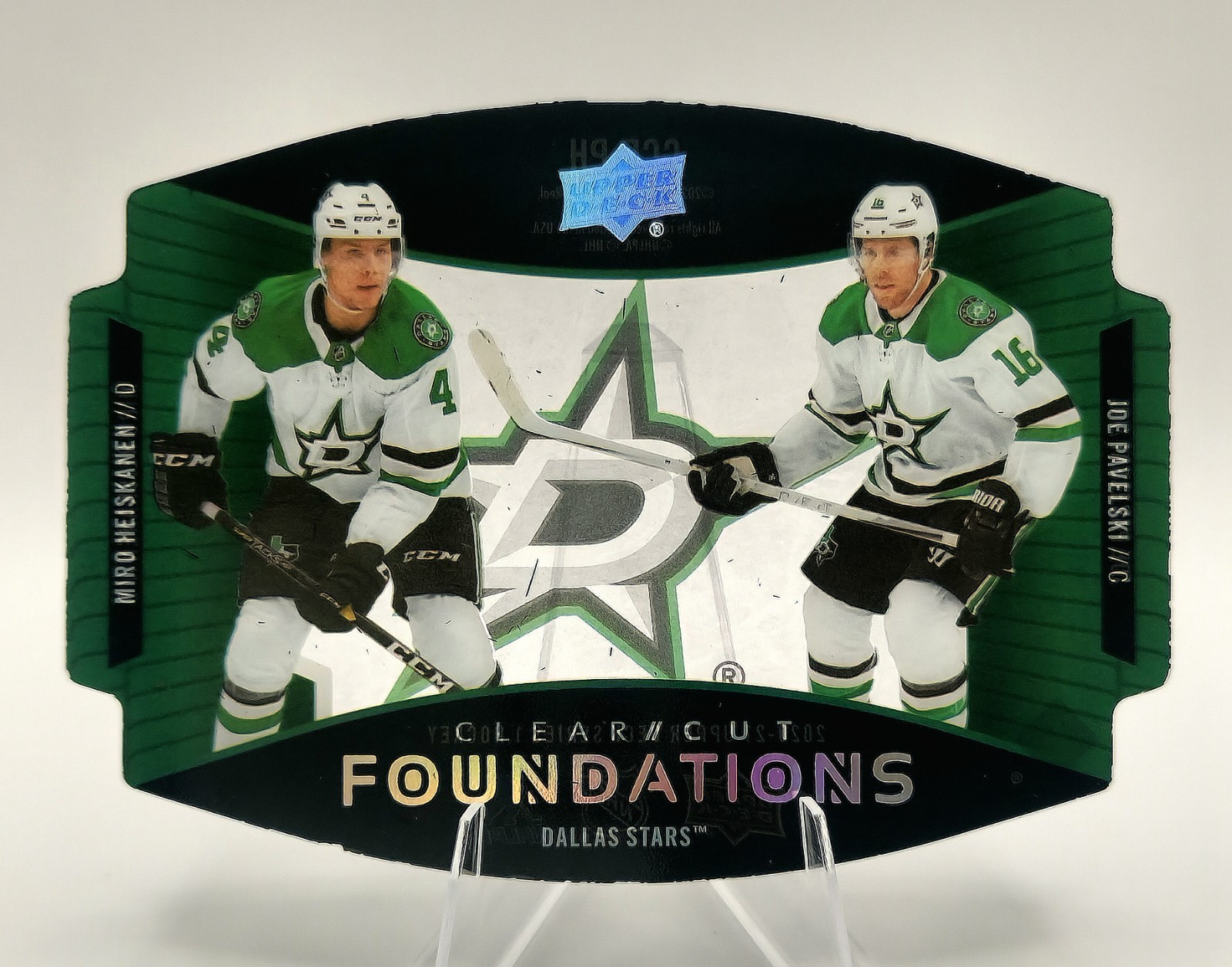 2020-21 Upper Deck Clear Cut Foundations Miro Heiskanen & Joe Pavelski STARS