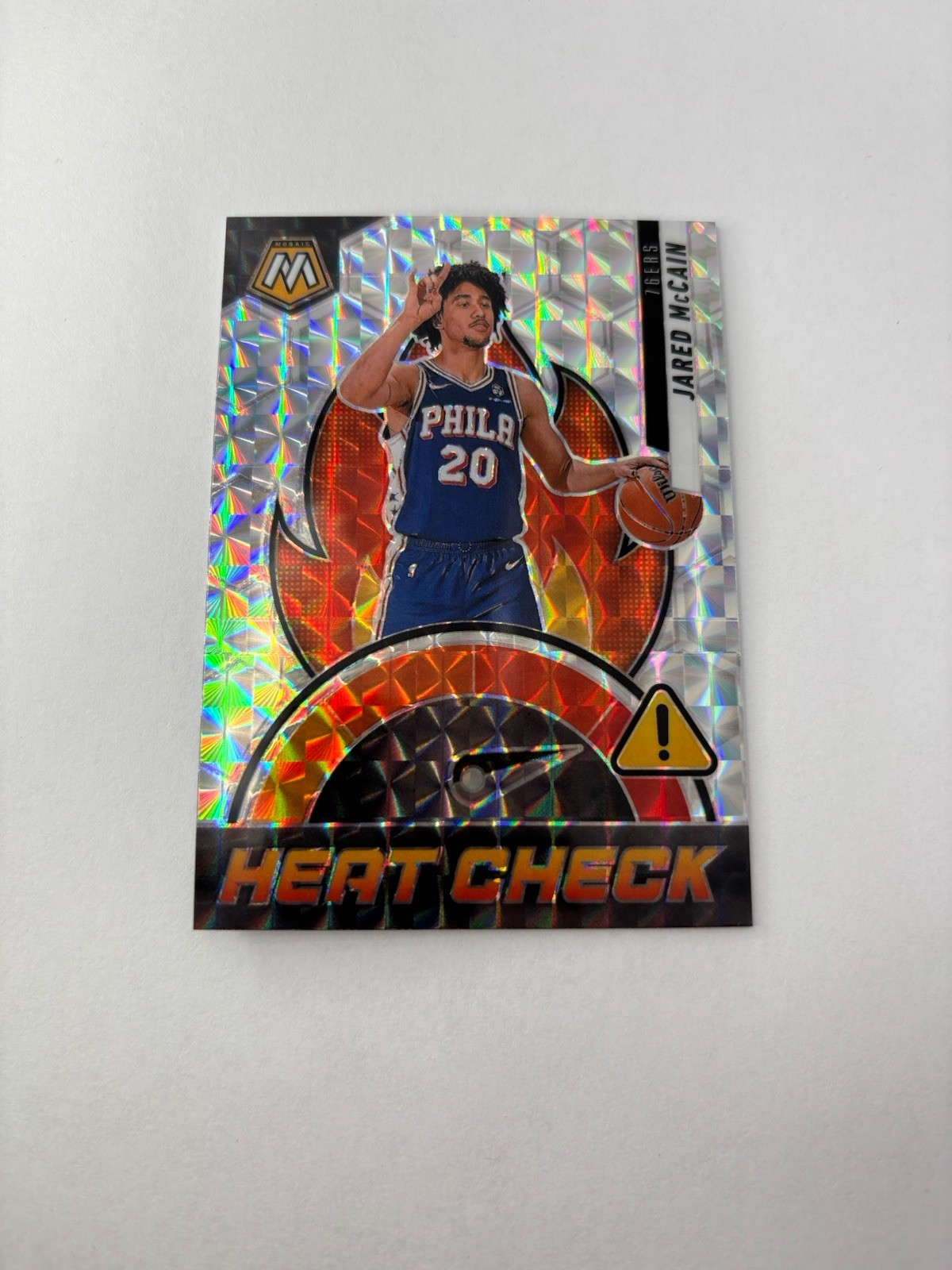 2024-25 Mosaic Jared McCain Heat Check Prizm Rookie Philadelphia 76ers #7 SP