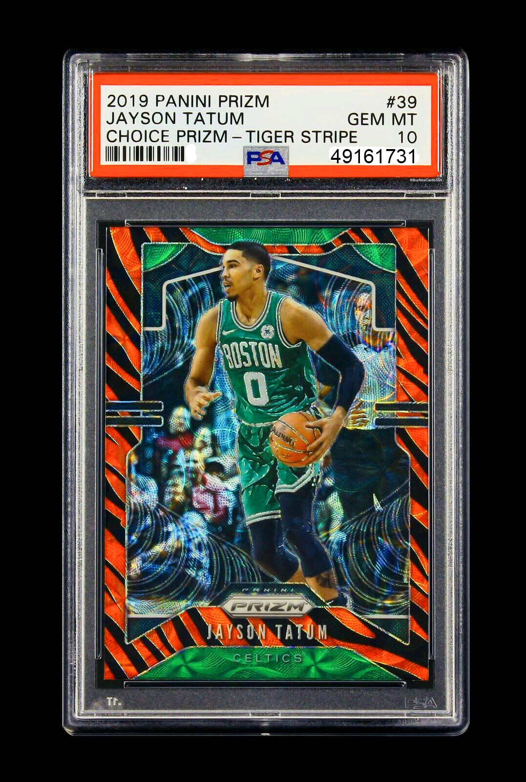 JAYSON TATUM 2019 PANINI PRIZM CHOICE TIGER STRIPE POP 4 PSA 10 GEM MINT RARE