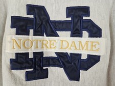 VTG Crable Sportswear Notre Dame Sweatshirt Sz L gray Y2K Reverse weave USA