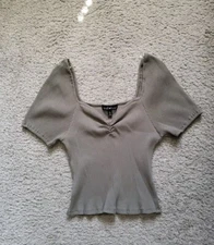 Juniors Derek Heart Green Off Shoulder Cropped Top Size L