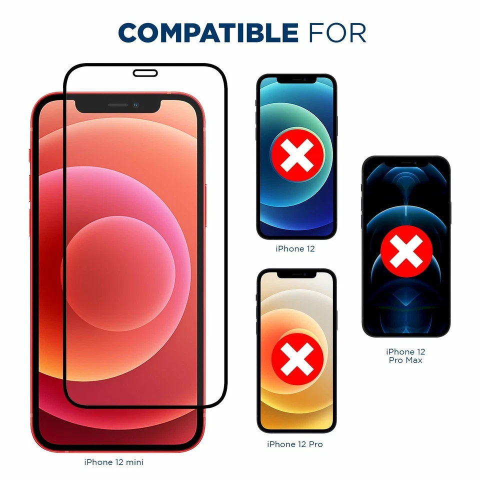 Tech Armor Edge to Edge Glass Screen Protector for iPhone 12 mini (5.4") 1-Pack - Image 2 of 4