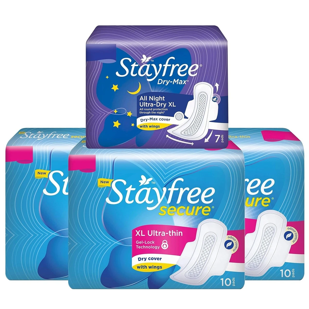 Stayfree Secure XL Ultra Thin Sanitary Napkins with Wings ...
