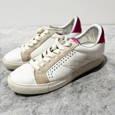 Zadig Voltaire Women ZV1747 Lightning Bolt Pink Sneakers Shoes Sz EU 38 US 7