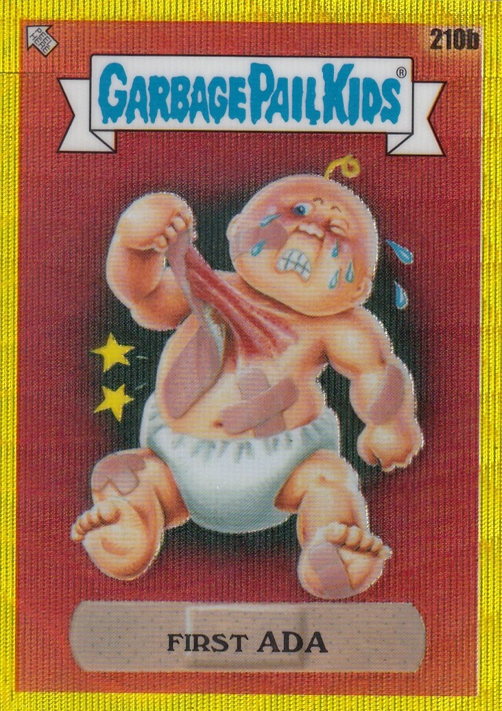 2023 Topps Chrome Garbage Pail Kids Yellow Wave Refractor #210B ADA 275 First