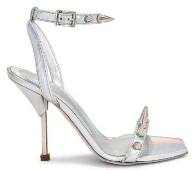 Alexander McQueen Metallic Iridescent Punk Spike High Heel Sandals