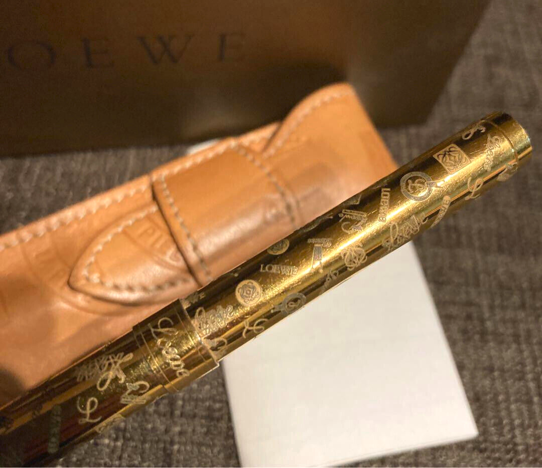 Loewe 150 Anniv icon emblem Anagram Gold Ballpoint Pen wz