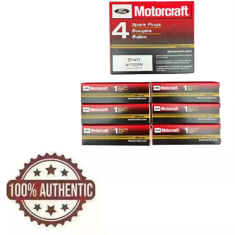 Set of 6: New OEM Ford Motorcraft Finewire Platinum Spark Plugs SP-411X AYFS22FM